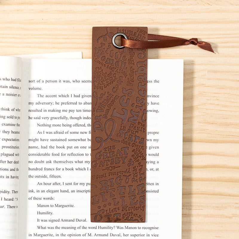 Wholesale Vintage English embossed leather bookmark